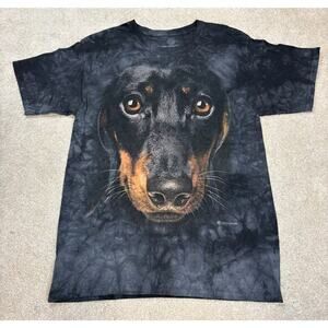 NWOT The Mountain Dachshund Dog Face Graphic Tie-Dye T-Shirt Size L